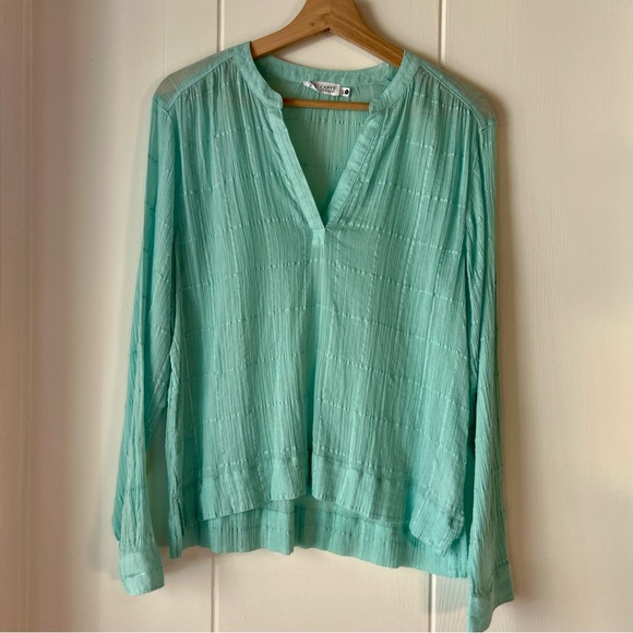 Carve Designs Aqua Blouse light green size S cotton - Picture 1 of 10